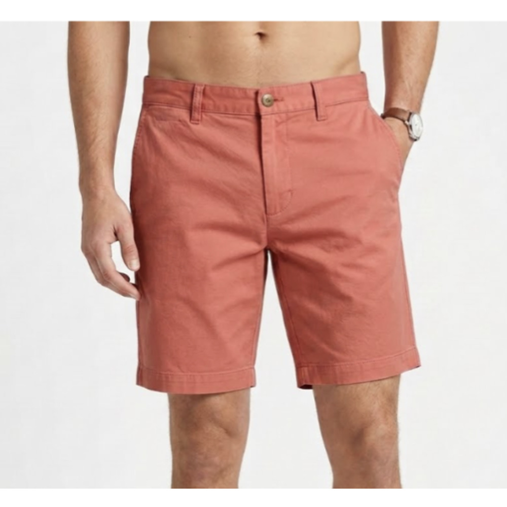 Bonobos Washed Chino Shorts Mens 31 Salmon 9" Inseam Cotton Casual Summer Preppy